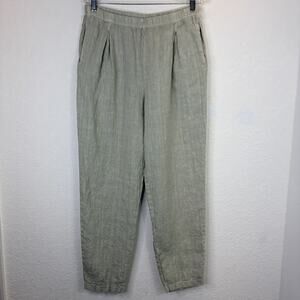 Vintage Marc Ware Green Linen Pull On Pants Size M made in USA, beach, summer